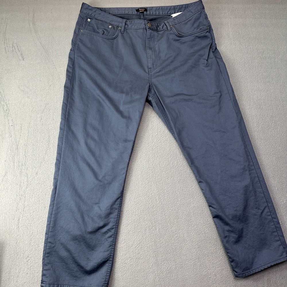 Quince Comfort Stretch Traveler 5 Pocket Blue Pants Mens 40x30 Classic Preppy